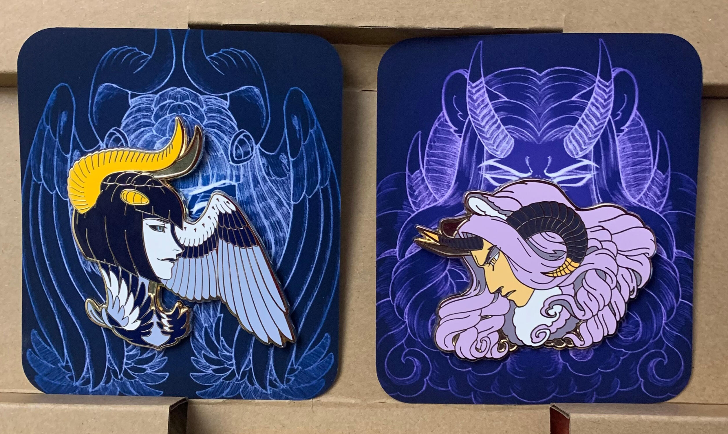 DemonAU Enamel Pins with Backing Print