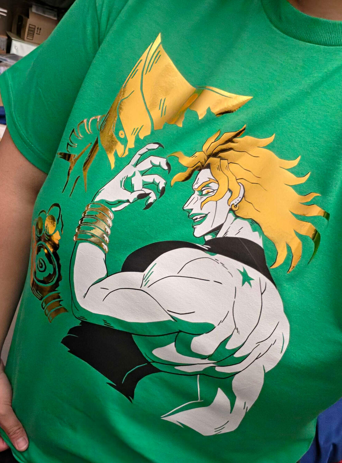Green shirt