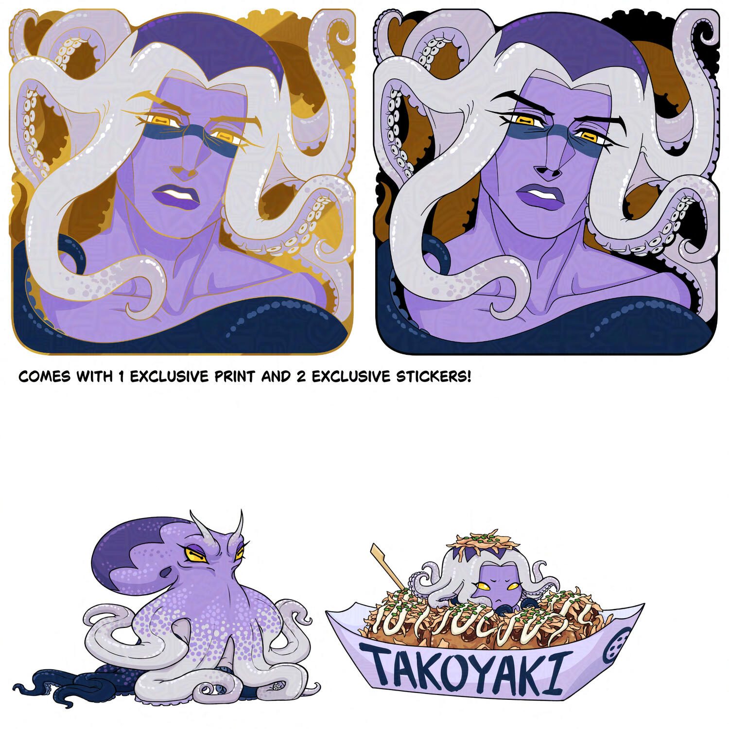 MermAU LA enamel pin design and 2 stickers