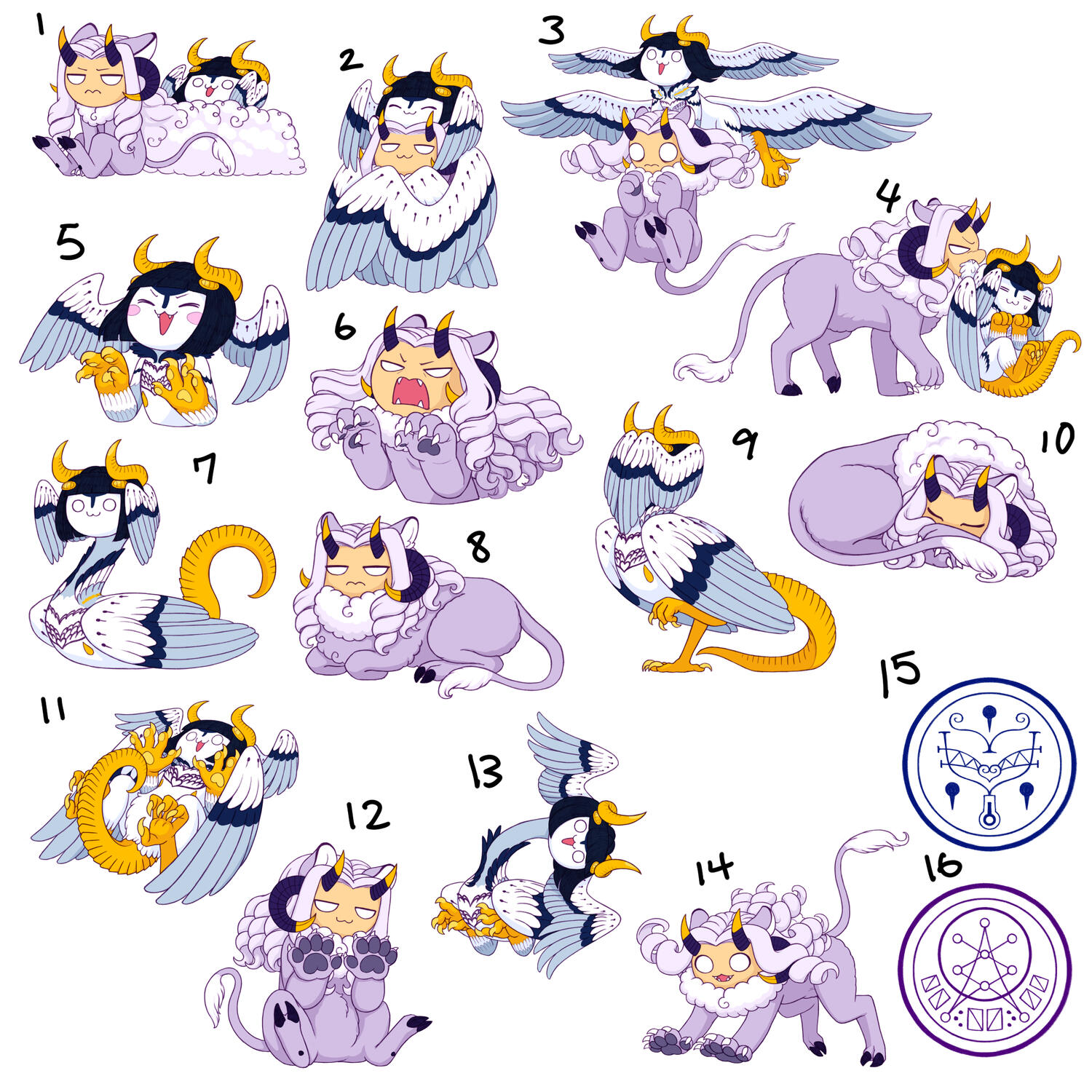 DemonAU - available in small, medium, and jumbo. Full 16pc sticker sets available.