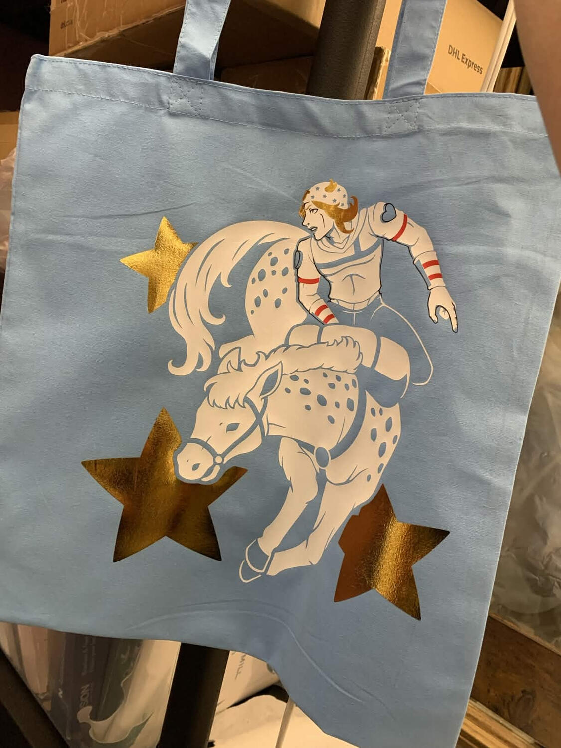 tote bag with gold foil